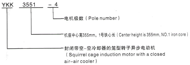 YKK系列(H355-1000)高压YKS4505-6/450KW三相异步电机西安泰富西玛电机型号说明